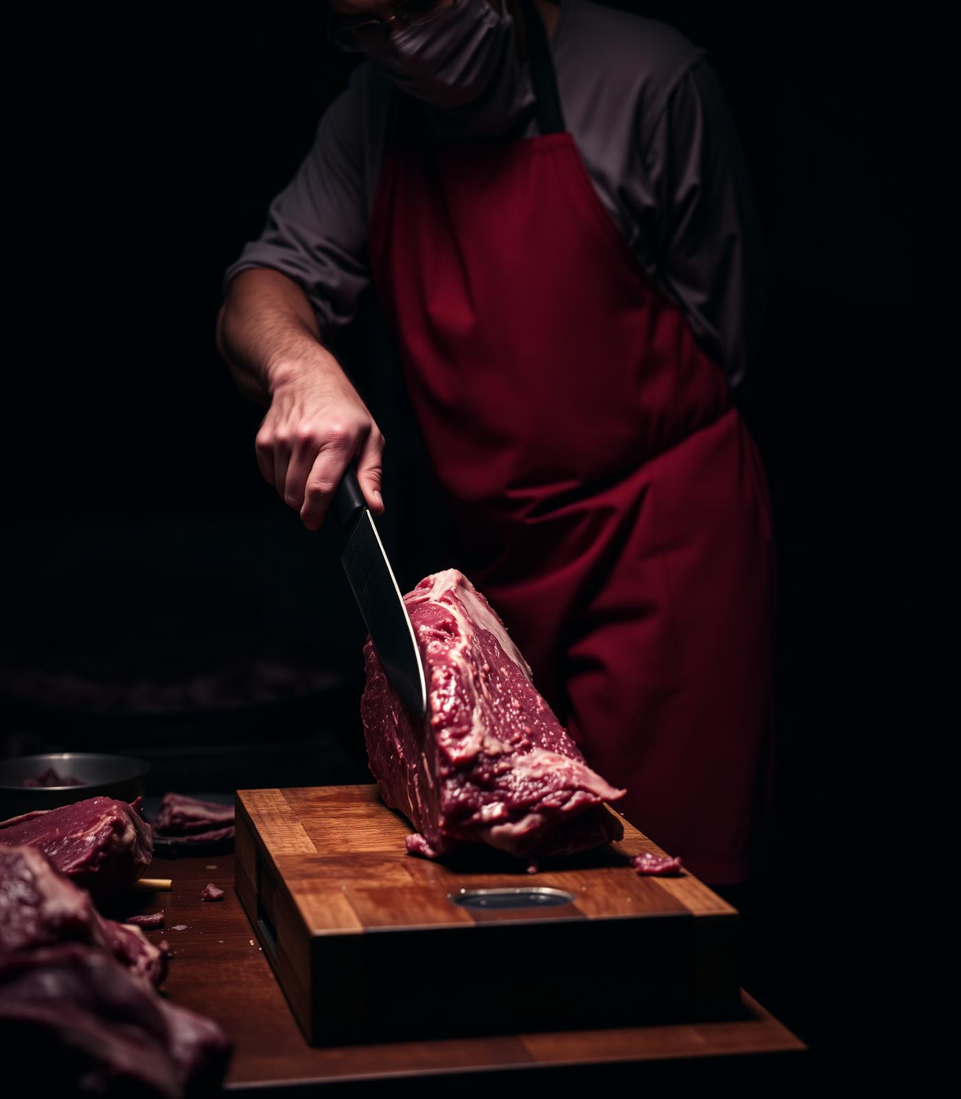 Master butcher at work
